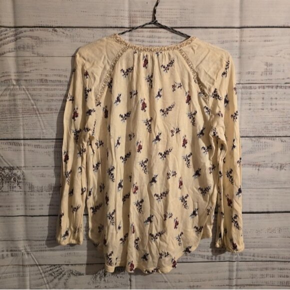 Lucky Brand Floral Peasant Top Longsleeve Size Small - Picture 7 of 8